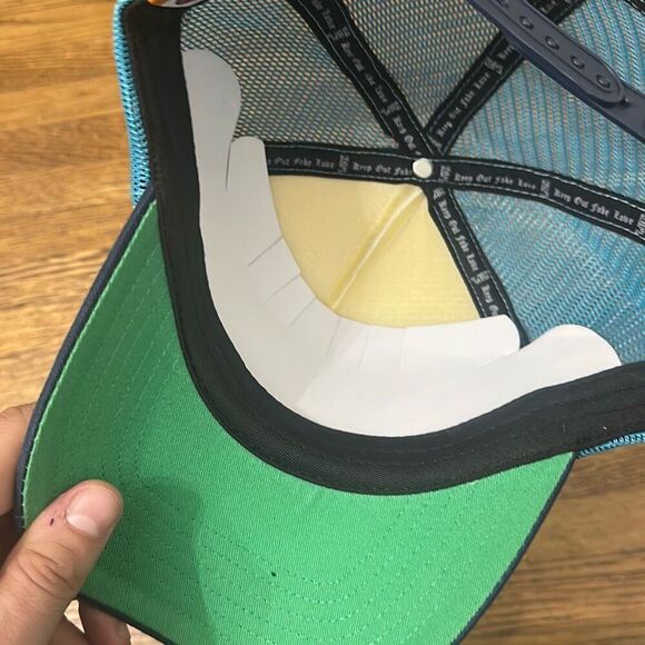 NWT Keep Out Fake Love Mens Blue White By Any Means Mesh Snapback Trucker‎ Cap - Picture 7 of 8